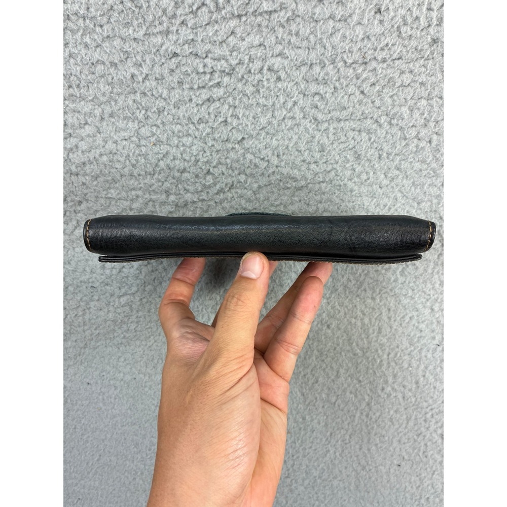 Frye Western Stitch Flap Continental Wallet Womens OS Black Leather Clutch Boho - Picture 7 of 14